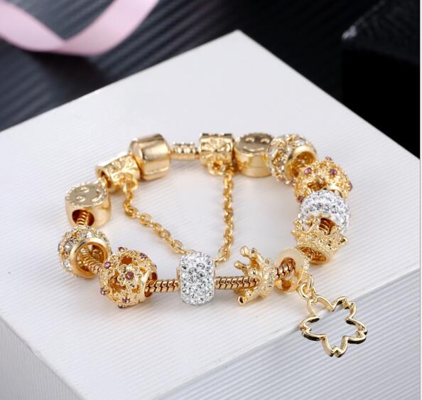 

smiley heart diamond beads strands jewelry 18cm-21cm Wristbands,newest gold plated hands chain charms,responsible seller promote jewelry for chosy buyer