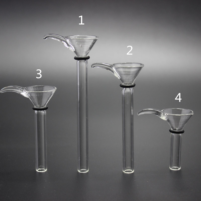 

4 Sizes Glass Stem Slider Funnel Style,simple downstem glass bowl for water pipe ,glass bong oil rig 500 Pcs DHL Free