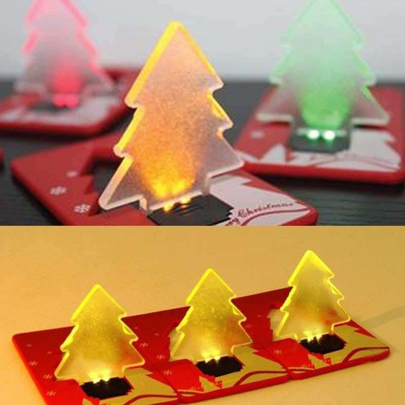 

Portable Unique Design Folding Pocket Card LED Christmas Tree Night Light Lamp Bulb Novelty XMAS Gifts decor LED lights JF-495