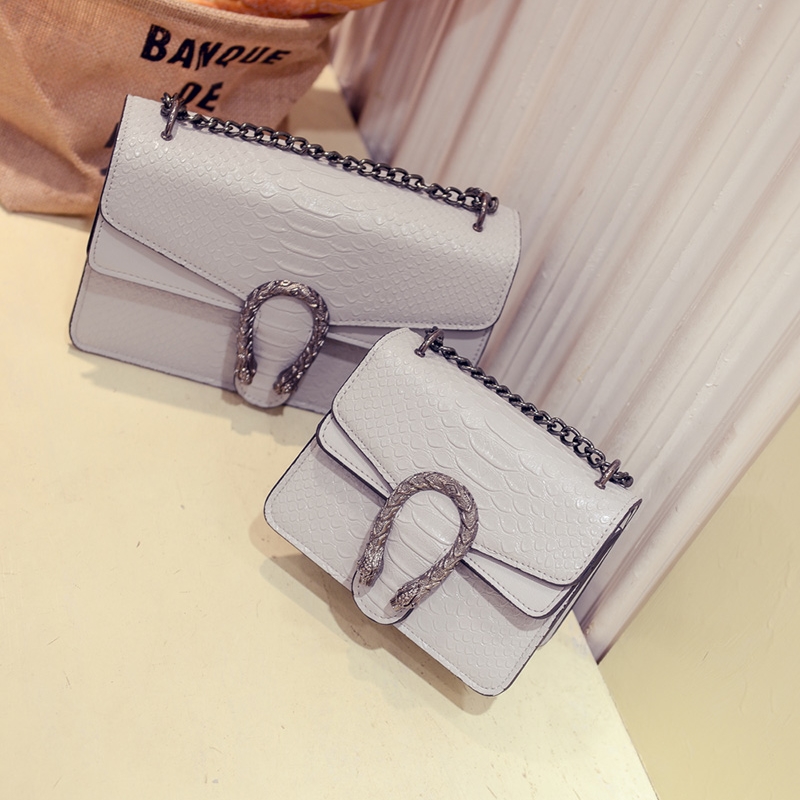

New Designer Handbags snake leather embossed fashion Women bag chain Crossbody Bag Brand Designer Messenger Bag