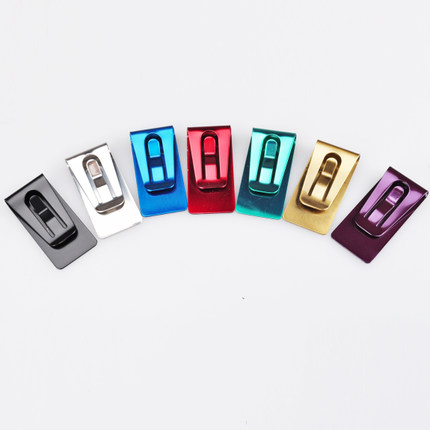 20 Pcs Nouvelle Vente Chaude Classtic Acier Inoxydable Noir Argent Bleu Rouge Couleur Mince De Poche D'argent De Bourse De Poche Pince À Billets