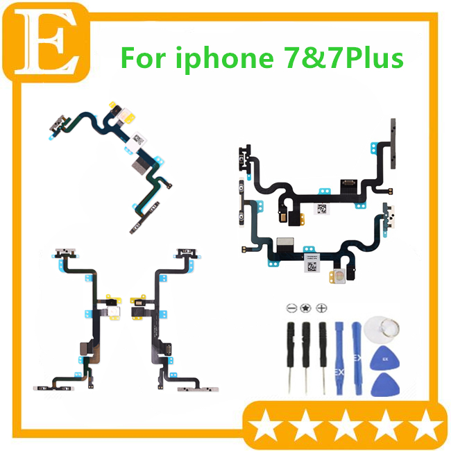

Power Volume Button Mute Switch On Off Flex Cable With Metal Bracket For iPhone 7G 4.7'' 7 Plus 5.5'' Replacement Parts