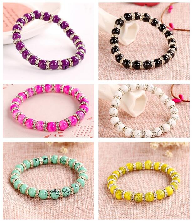 

Brand new Glass Diamond Bracelet Imitation Natural Crystal Bracelet Ornament Hand FB032 mix order 20 pieces a lot Beaded, Strands