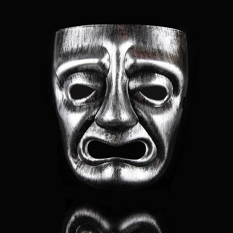 

Adult Retro Masquerade Mask Comedy Tragedy Mardi Gras Sad Crying Venetian Mens Halloween Christmas Party Ball