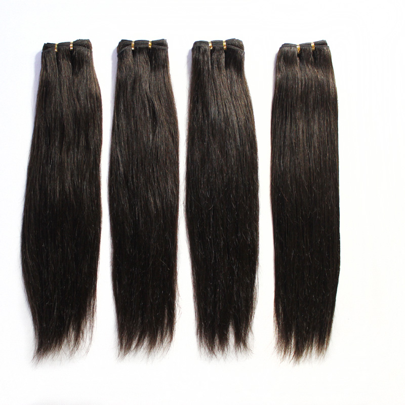 

100 Human Hair Weft Brazilian Straight Bundle Hair Extensions #1B Black #2 #8 Brown #613 Blonde Mix Lengths Brazilian Hair Weave 12"-24", #1b natural black