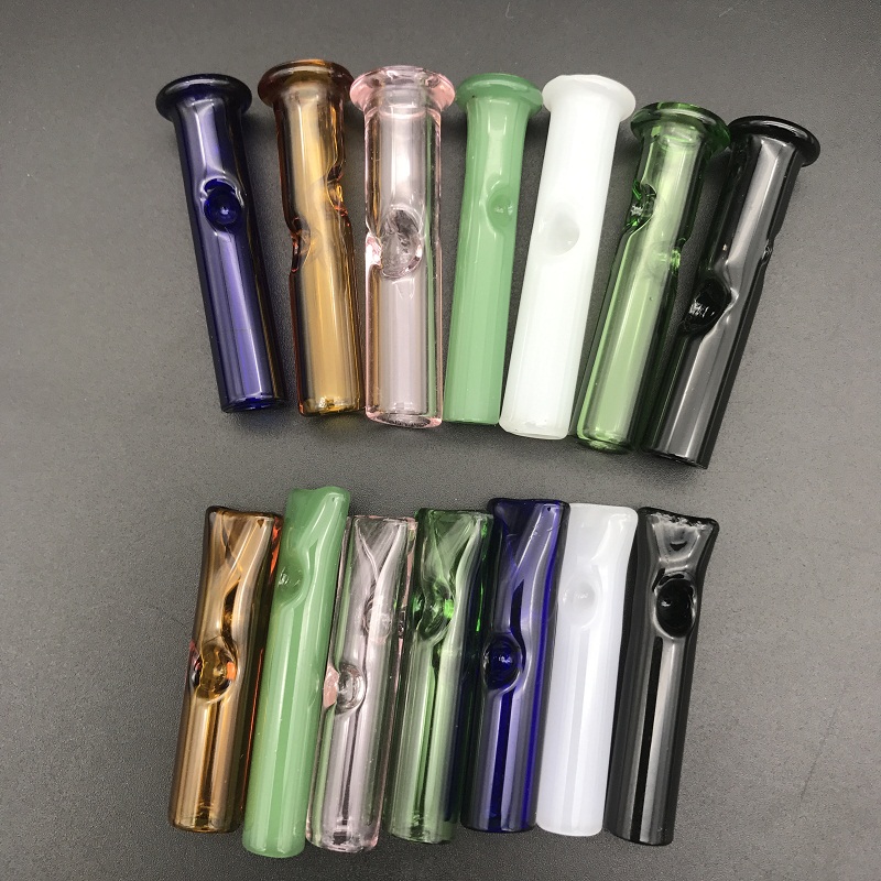 

Mini Glass Filters Tips for Rolling Papers With Cigarette Holder Thick Pyrex Colorful Glass Smoking Pipes Round Flat Mouth glass filter tips