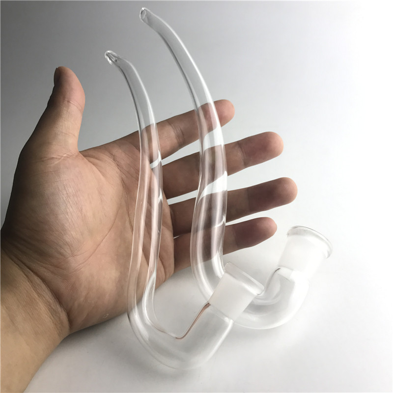 

Glass J Hook Adapter Water Bongs Ash Catcher DIY Accessories 14mm 18mm Female Clear Thick Pyrex Glass Straw Curve Pipes