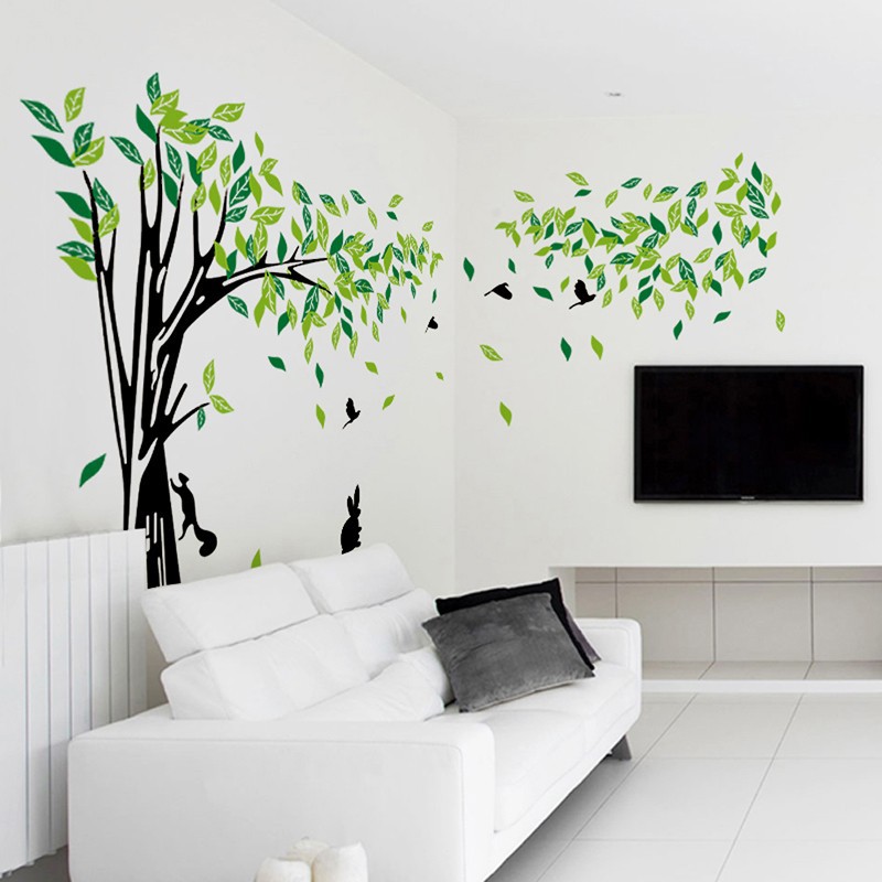 Green Leaves Wall Sticker Home Decoration For bedroom//living room DIY Removable