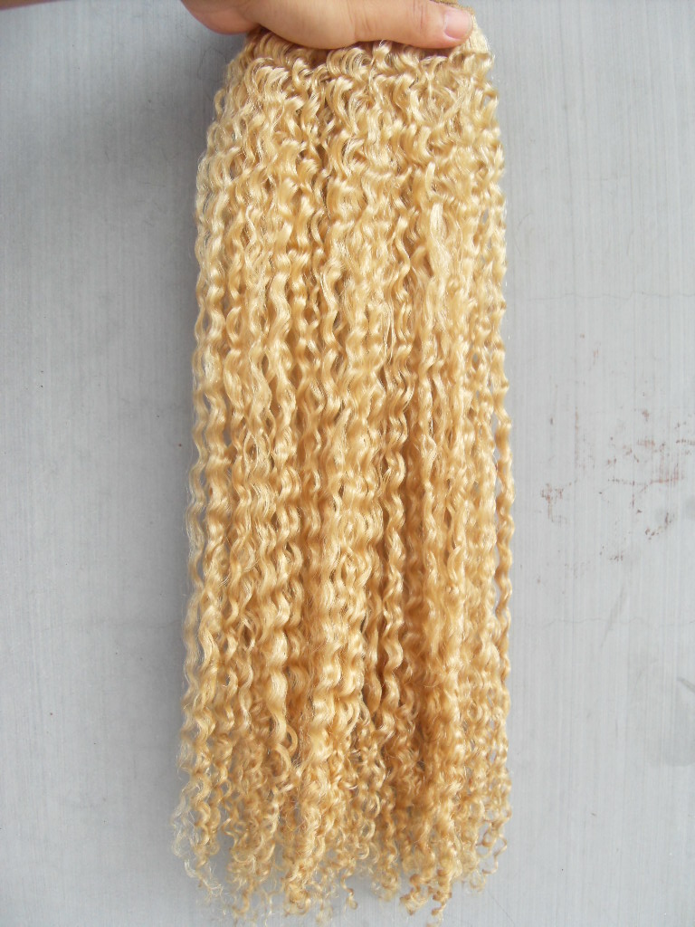 

Brazilian Human Hair Extensions blonde Curly Weaves Queen Products 6130# 1bundles One lot Beauty Weft, 99j