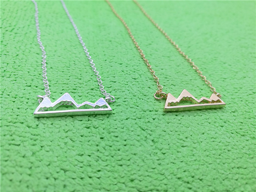 

5PCS Cute Snowy Mountain Top Range Necklaces Simple Modern Minimalist Necklace Nature Paris Landscape Necklace for Women