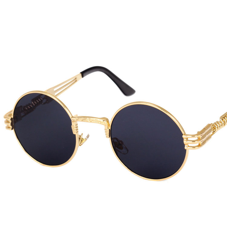 

UV400 Round Metal Sunglasses Steampunk Men Women Fashion Glasses Brand Designer Retro Vintage Sunglasses 10 Colors