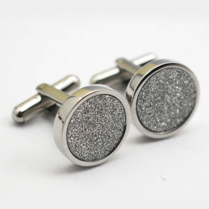 

round cufflink 316L stainless steel sparkling silver wedding luxury cufflinks for men Star Cufflinks Fashion top quality