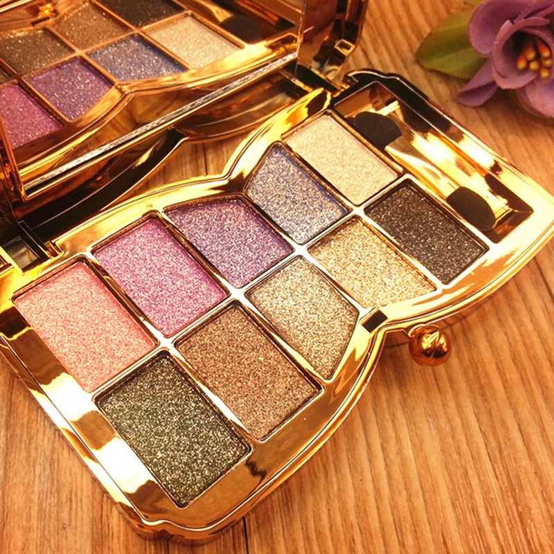 

Wholesale New 10 Colors Eyeshadow Palette Shining Flash Glitter Make Up Set With Brush Free Shipping