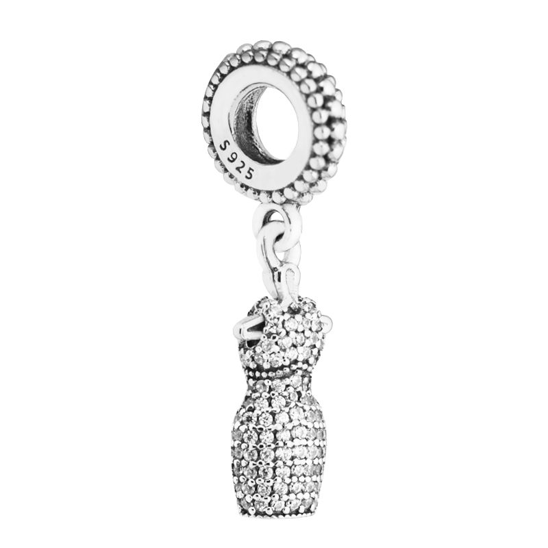 mother's day gift Dazzling Dress Charm must-have dress Beads Clover Charms Fits Pandora Bracelet sterling silver jewelry making charms-image-401355843