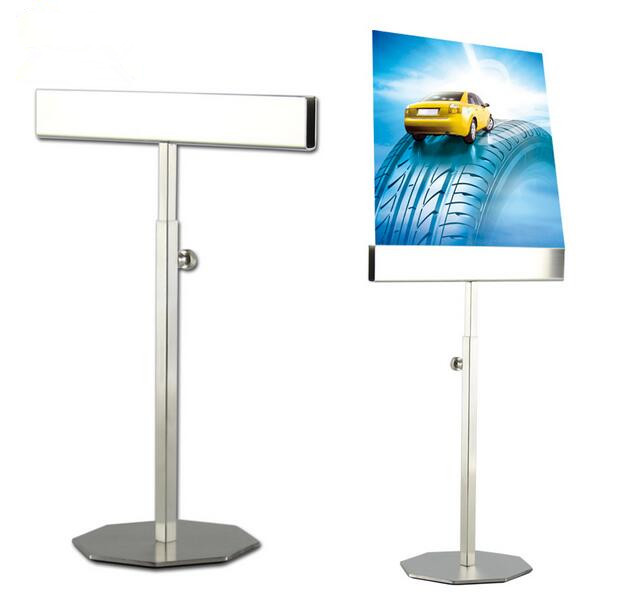 

Stainess steel poster frame display stand adjustable high quality KT board holder menu Banner Billboard desktop Double-side display rack