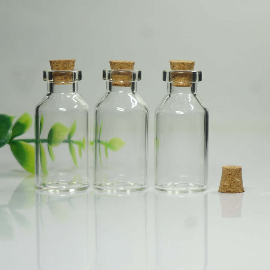 CARCASA Transparente Mini Pequeña tapón vial de vidrio Botella de deriva deseando botella de contenedores
