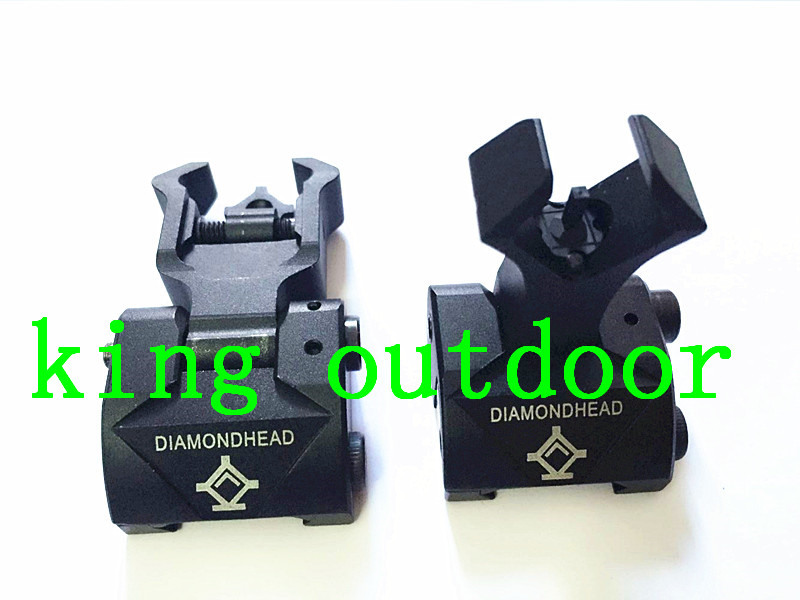 

Diamondhead DIAMOND Iron Sight Flip-Up Rear Front Sight Folding Iron Sights for Drop-In Free-Floating Handguards Picatinny Rail