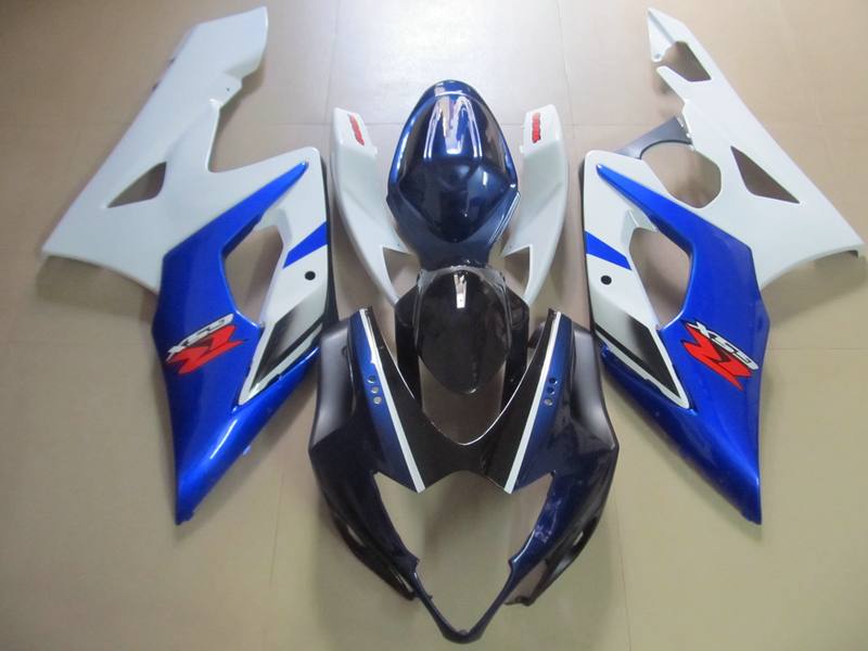 

Injection mold ABS plastic fairings for Suzuki GSXR1000 2005 2006 white blue fairing kit GSXR1000 05 06 OT47, Same as picture