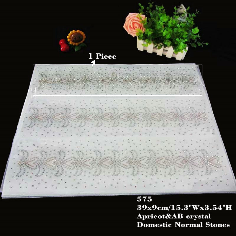 

New Hotfix Iron On Rhinestone Transfers Border Motifs Sticker Lace Design 30pcs/lot