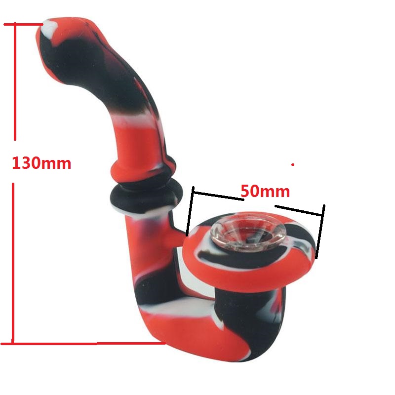 

Silicone Tobacco Pipes Sherlock pipe with Glass Bowl Spoon Hand Bubbler 16 Colors Available VS Glass Water Pipe For Smoking