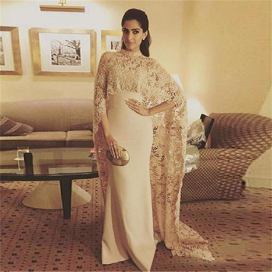 

2019 Appliques Strapless Mermaid Prom Dresses with Cape Vestido de Festa High Quality Fabric 2 Piece Elegant Evening Dress, Same as image