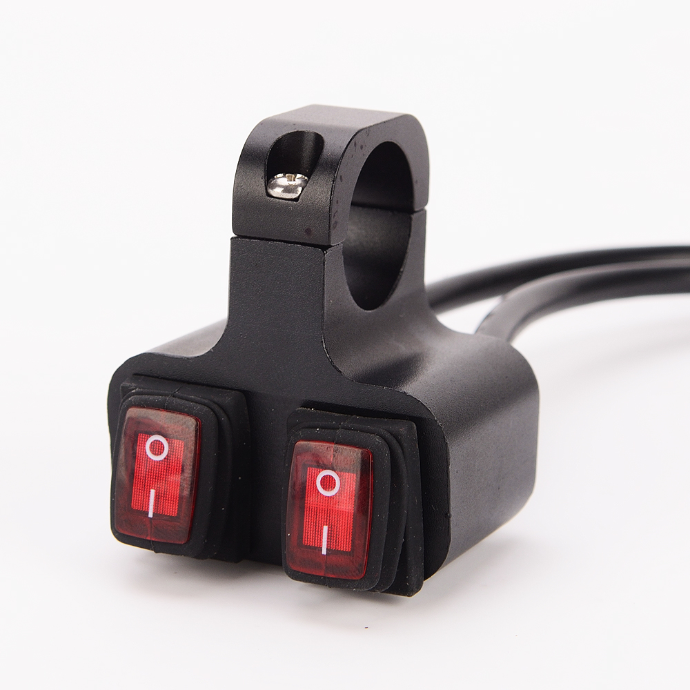 Sport Dirt Electric Bike Interrupteur12v 16A Interrupteurs à bascule marche-arrêt pour moto 1 "25mm Kits de commutateurs de phares de guidon avec