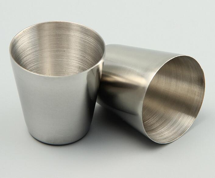 

DHL Free Shipping 100pcs /lot 30ml Portable Stainless Steel Shot Glasses Barware Beer Wine Drinking Glass Outdoors Cup