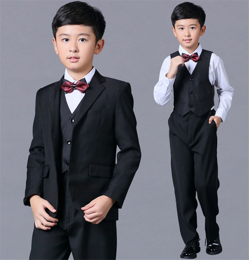 

New fashion boys suits for wedding little boys formal occasion suis high qulity three-piece boys suits tuxedos(jacket+pants+vest), Ivory