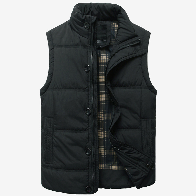 

Wholesale- 2017 Spring New Casual Stand Collar Doudoune Sans Manche Homme Slim Solod Color Sleeveless Jacket Men, Black