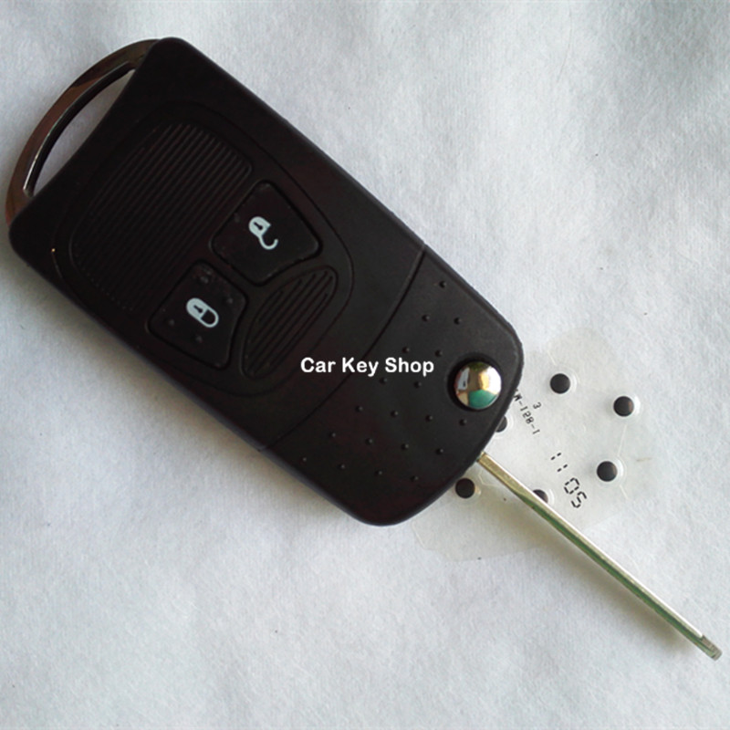 

NEW Modified Flip Folding Key Shell for CHRYSLER Jeep Compass Wrangler Patriot Remote Key Case Fob 2 Botton, Black