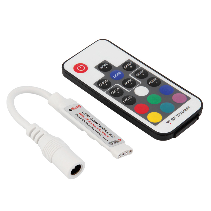 

RGB Mini Controler DC 5-12V 12A 17key RF Wireless Remote Controller For 5050 3528 LED Strip