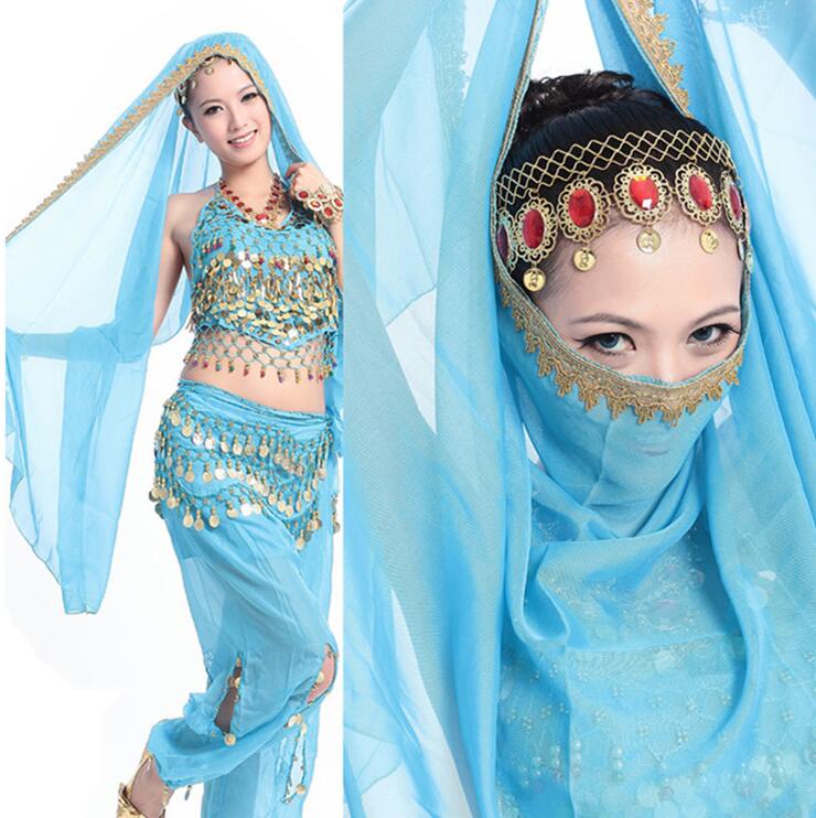 

Free EMS DHL 10pcs High Quality Indian Style CHIFFON Belly Dance Head Veil Wear Costume Dance Accessory Headband Head Scarf, Mixed colors