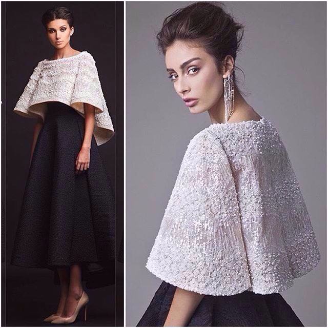 

Black White Krikor Jabotian Evening Dresses Two Pieces Ankle Length Half Sleeves Prom Dresses With Jacket Formal Dresses Real Image, Same as picture