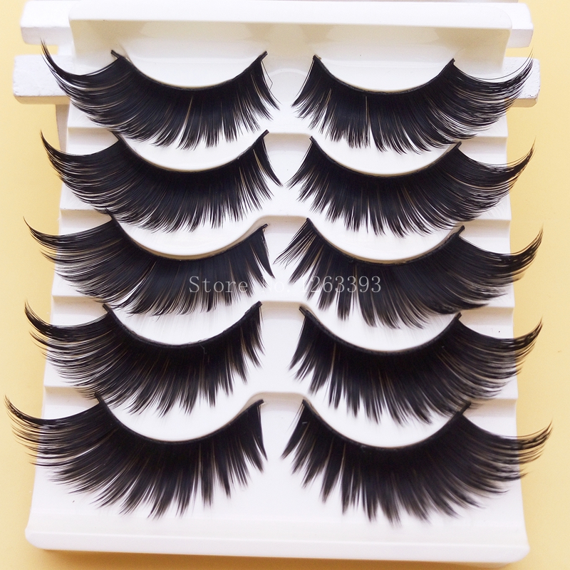 Black Winged Exaggerated False Eyelashes Soft Long Section Thick Cross Messy Lashes Performing Arts Stage Makeup Fake Eyelashes-image-395980911