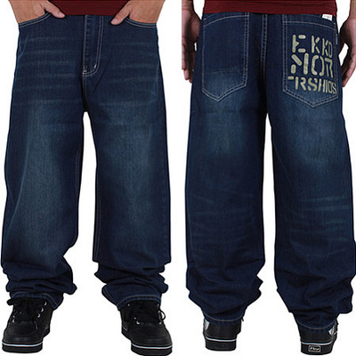 PY-BIGG Mens Jeans Relaxed Fit Big /& Tall Baggy Hiphop Skateboard Pants Embroidery Black Rugged Wear Plus Size 30W-46W
