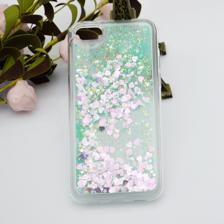 

100PCS Floating Glitter Cases for iPhone X ten 6 plus Heart Quicksand Liquid for Samsung on5 G5 K7 K10