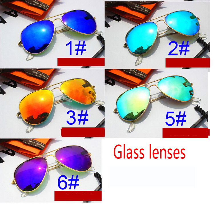 

1set summer men Dazzle colour Sunglasses case outdoors Fashion women driving Sunglasses UV400 5colors with original packing free shipping, White;black