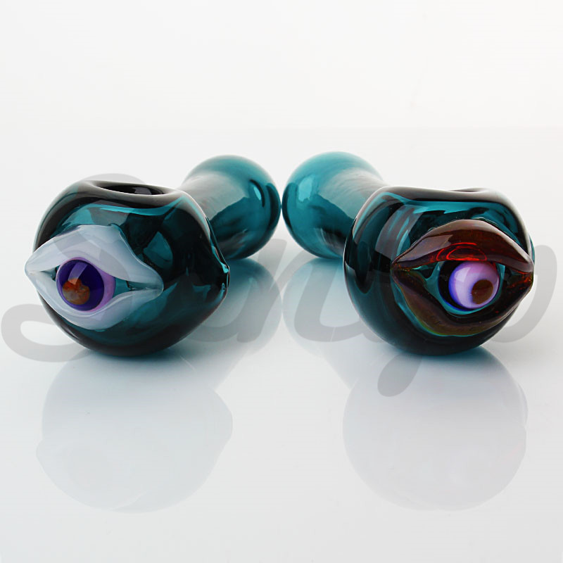 

NEW heady glass pipes with eye desige handle Glass Pipe tube glass Smoking pipe l Wholesale