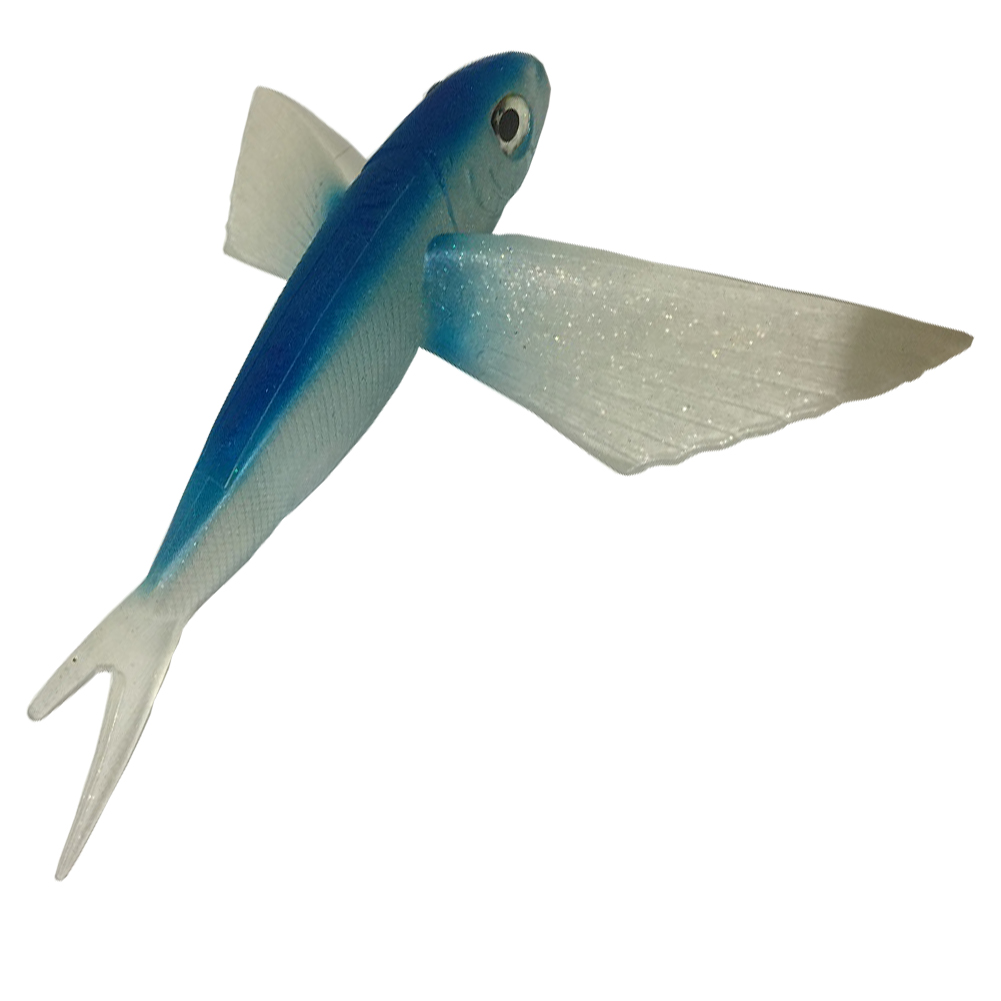 INFOF 1pcs 220mm/124g Seawater Fishing Lure flying fish Soft Bait Fishing Lure sea angling curls trolling tuna mackerel-image-393745698