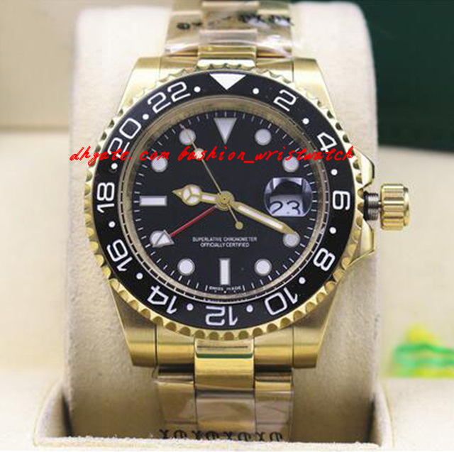 

Fashion Luxury 18kt Yellow Gold II 116718 Black Ceramic Bezel Automatic Mechanical Men Watches Top Quality, Silver