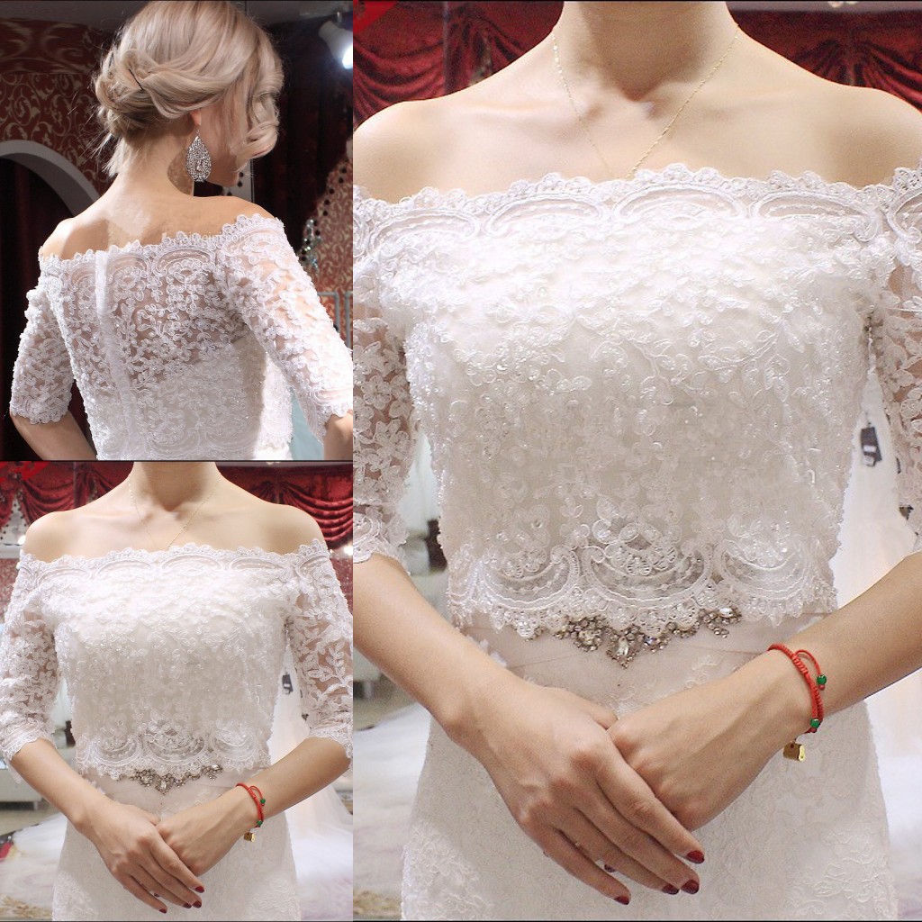 

Bridal Wraps SexyLace Bolero Jacket Illusion Half Sleeve Off The Shoulder Jackets Bridal Shrug Bride Wraps Wedding Jacket Bridal Accessories, Grape