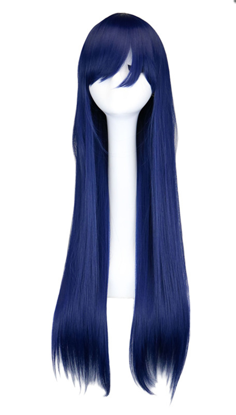 

Long Straight Cosplay Wig Black Purple Pink Blue Sliver Gray Blonde White Orange Brown 80 Cm Synthetic Hair Wigs