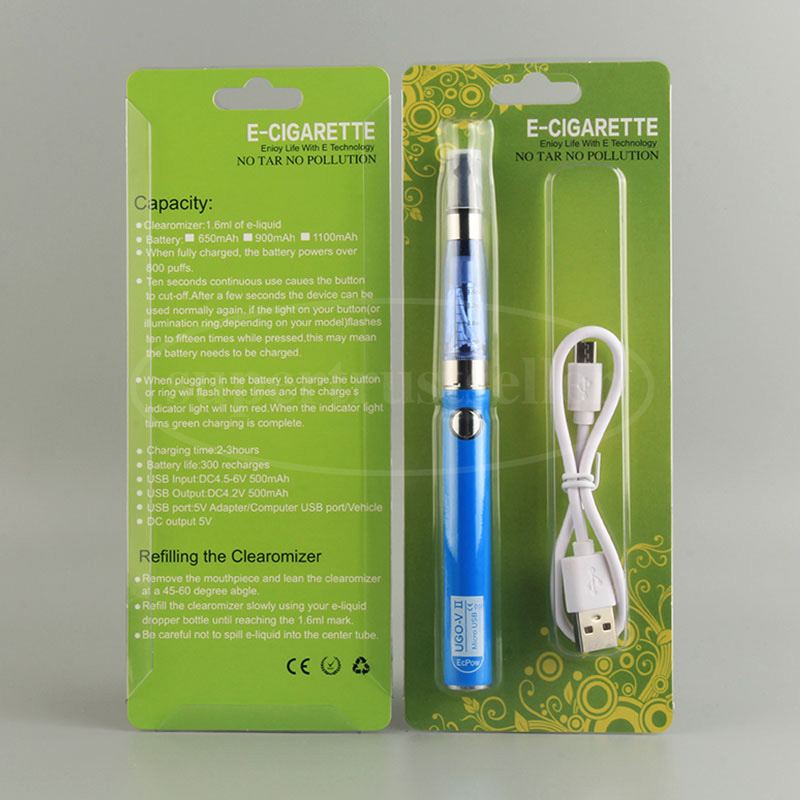 

UGO V II CE4 eGo Pens Electronic Cigarette Starter Blister Kit 650 900 mah Pass Through Micro USB 510 Thread Battery