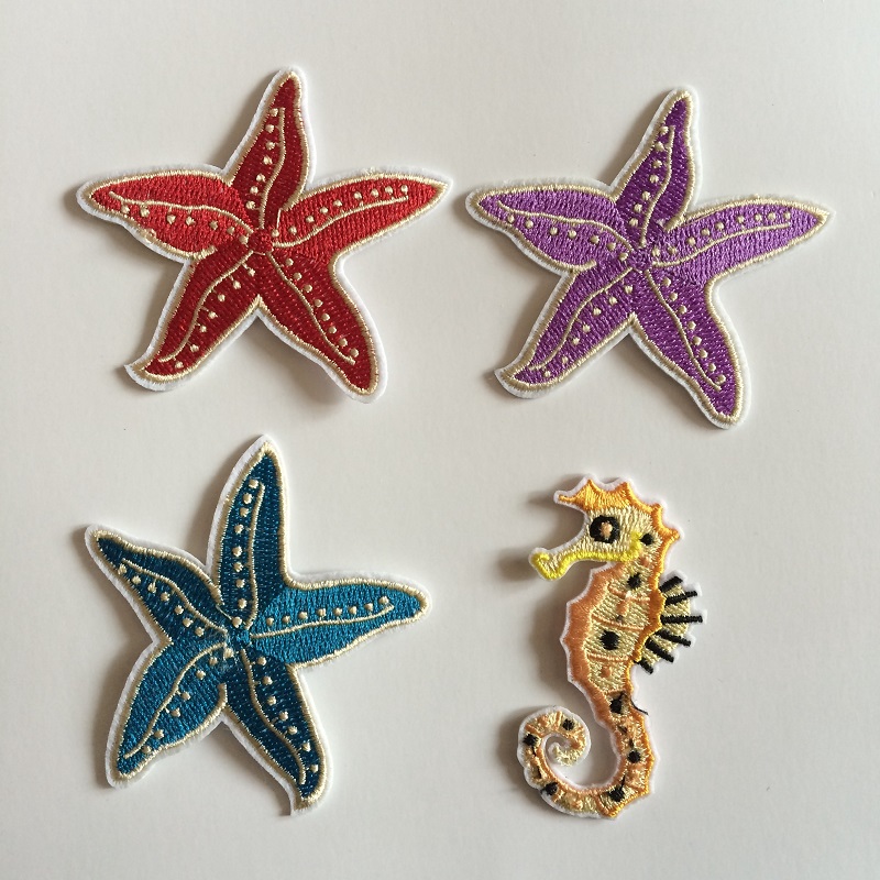 

Artificial Starfish Decoration Costume Patches,Seahorse Embroidery Clothes Patch,Sew On,Iron-on Patch,Appliques For Biker,Jacket
