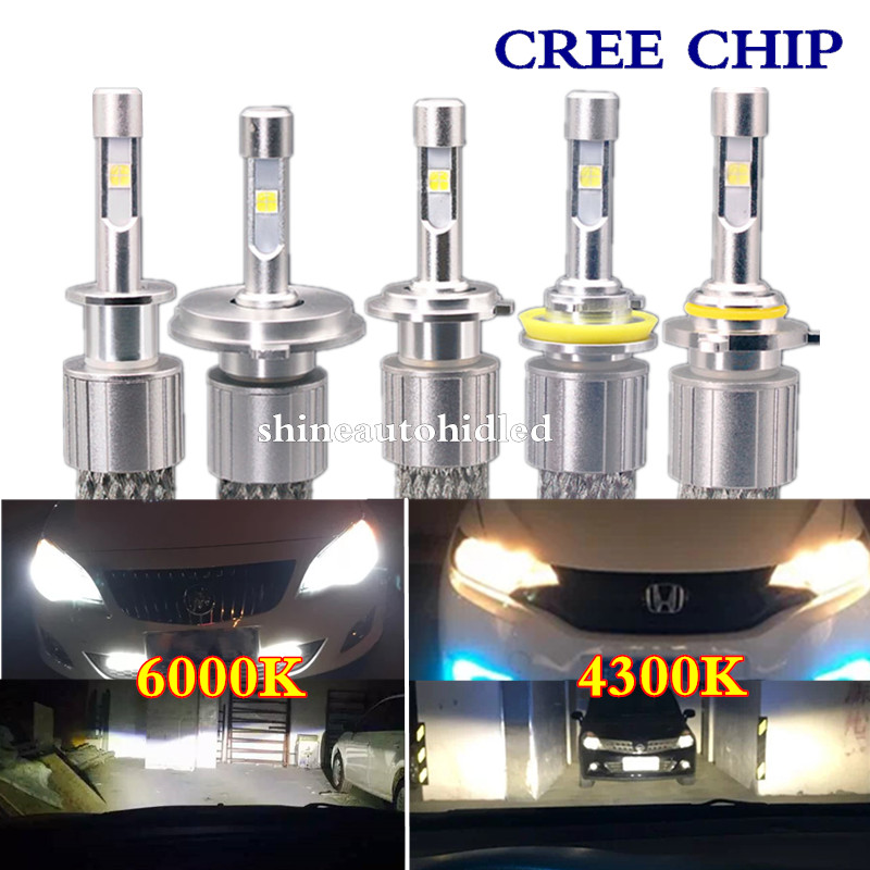 

1set 104W 12000LM H1/H3/H4/H7/H8/H9/H10/H11/9005/9006/9012 CREE LED Headlight 4300k 6000k White light Replace Halogen xenon bulbs