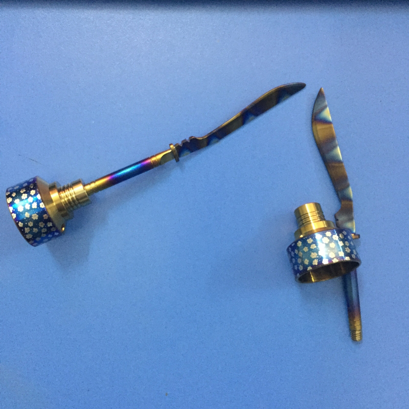 

2017 Rainbow Titanium Carb Cap Tool Domeless Titanium Nail sword Dab Tool with Carb Cap Dabber