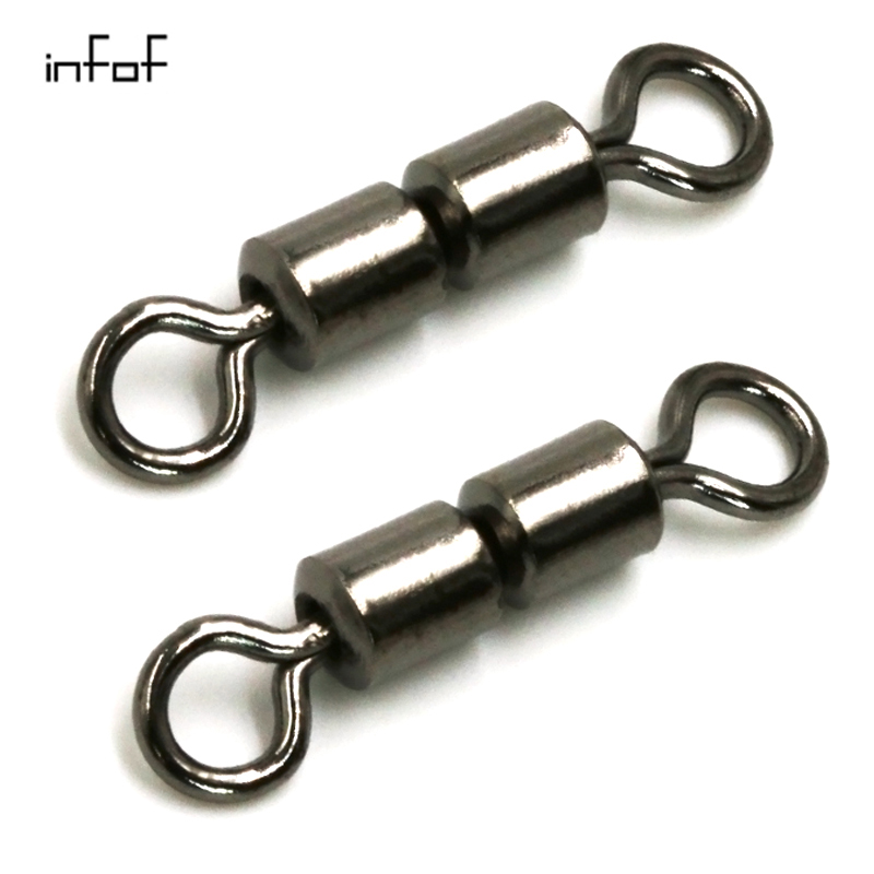 100pcs High speed Fishing double swivels Stainless Saltwater fly ice fishing tackle Carp Bass Fly fishing Lure connector-image-398218412