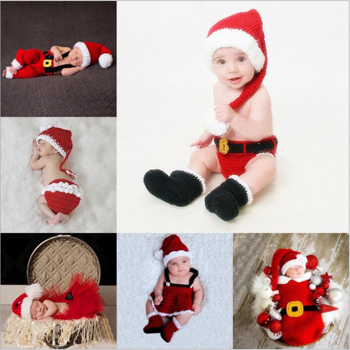 

Baby Christmas Sleeping Bags Newborn Handmade Wraps Toddler Knitted Swaddling Blankets Kids Xmas Hat Diaper Covers Photography Clothes B2941