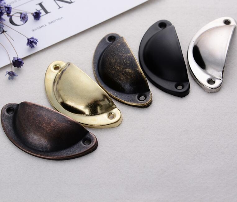 

Vintage Shell Shape Pull Handle Cabinet Knobs Retro Metal Kitchen Drawer Cabinet Door Handles Furniture Knobs