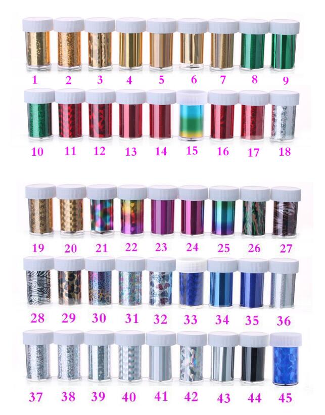 F056 Nail Art Foil Starry Sky Glitter Foil 55 Color for choose Transfer Sticker Paper Nail Wraps DIY Nail Accessories-image-404089330